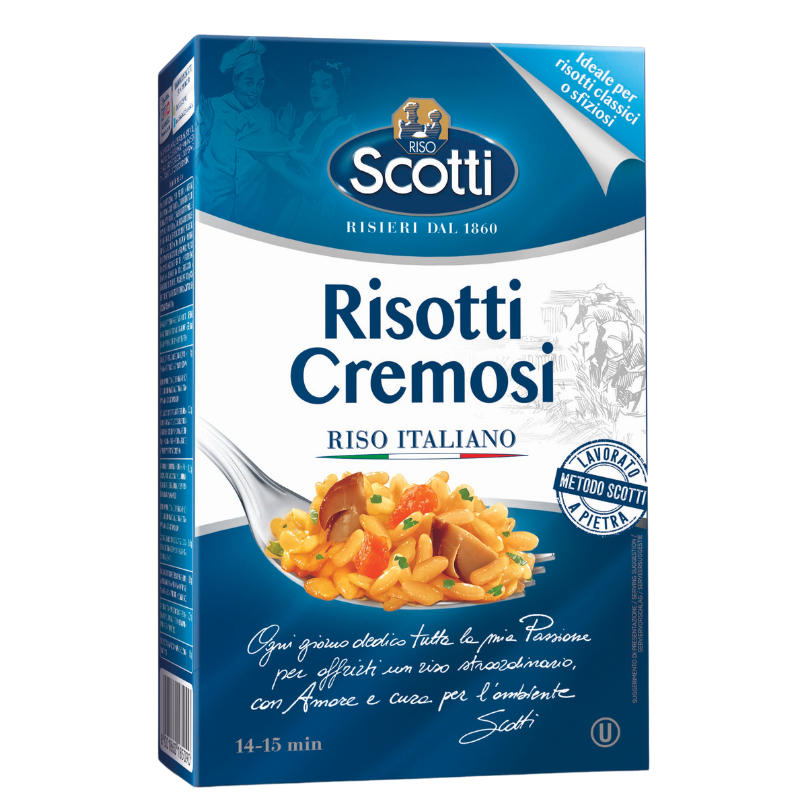 Risotto ryžiai Scotti, 800 g.