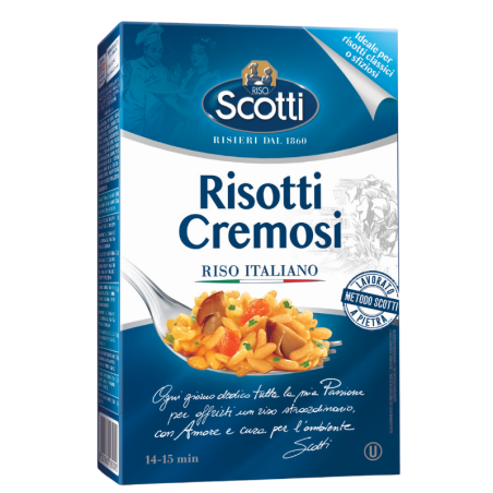 Risotto ryžiai Scotti, 800 g.